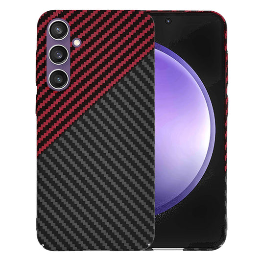 Kuori Samsung Galaxy S23 FE S711:lle, Techsuit, Carbonite FiberShell, Musta Punainen