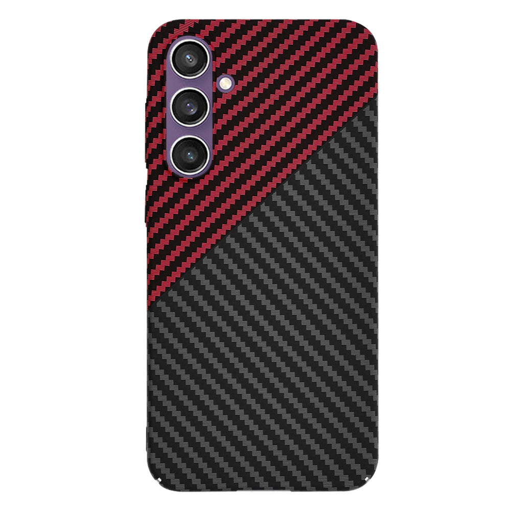 Kuori Samsung Galaxy S23 FE S711:lle, Techsuit, Carbonite FiberShell, Musta Punainen