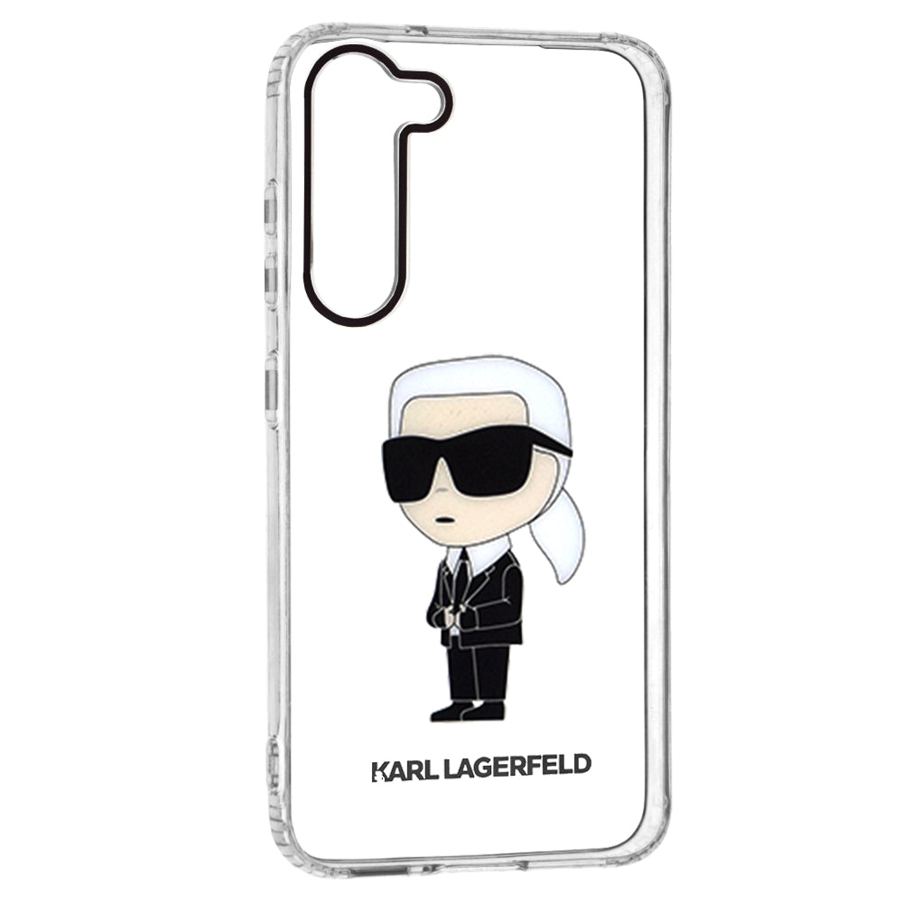 Kotelo Samsung Galaxy S23+ S916:lle, Karl Lagerfeld, Ikonik Karl, Läpinäkyvä