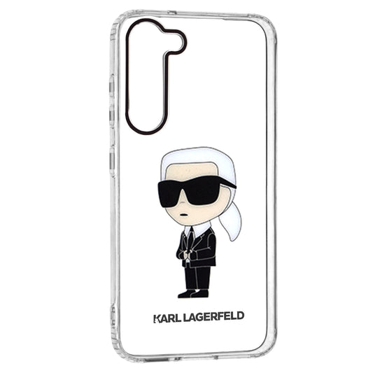 Case for Samsung Galaxy S23+ S916, Karl Lagerfeld, Ikonik Karl, Transparent