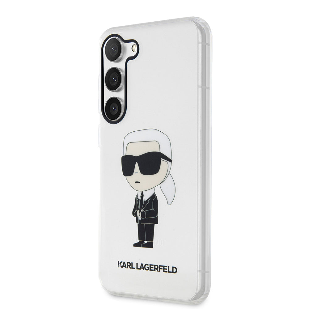 Kotelo Samsung Galaxy S23+ S916:lle, Karl Lagerfeld, Ikonik Karl, Läpinäkyvä