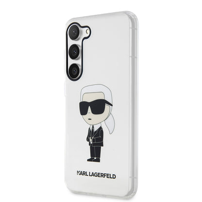 Kotelo Samsung Galaxy S23+ S916:lle, Karl Lagerfeld, Ikonik Karl, Läpinäkyvä
