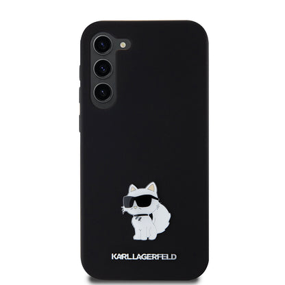 Case for Samsung Galaxy S23+ S916, Karl Lagerfeld, Silicone Choupette Metal, Black