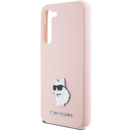 Kotelo Samsung Galaxy S23+ S916:lle, Karl Lagerfeld, Silicone Choupette Metal, Pinkki