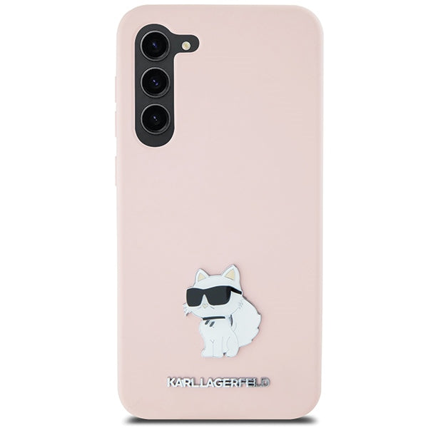 Kotelo Samsung Galaxy S23+ S916:lle, Karl Lagerfeld, Silicone Choupette Metal, Pinkki