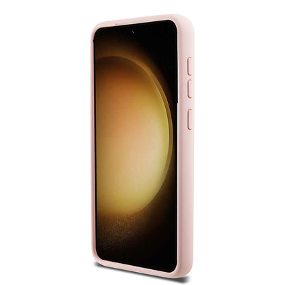 Kotelo Samsung Galaxy S23 S911:lle, Karl Lagerfeld, Silicone Choupette Metal, Pinkki