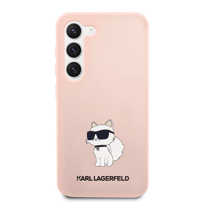 Kotelo Samsung Galaxy S23 S911:lle, Karl Lagerfeld, Silicone Choupette, Pinkki