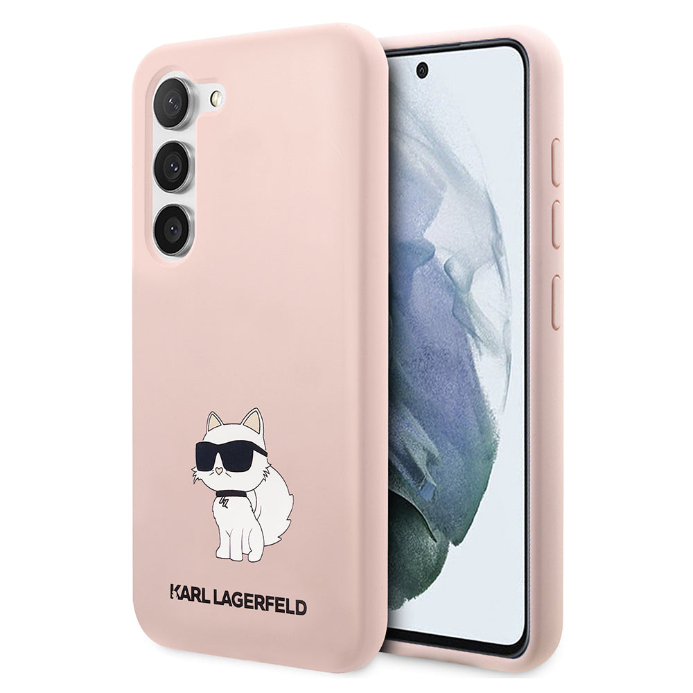 Kotelo Samsung Galaxy S23 S911:lle, Karl Lagerfeld, Silicone Choupette, Pinkki