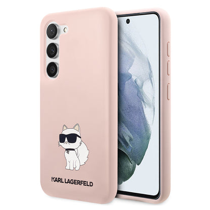 Kotelo Samsung Galaxy S23 S911:lle, Karl Lagerfeld, Silicone Choupette, Pinkki