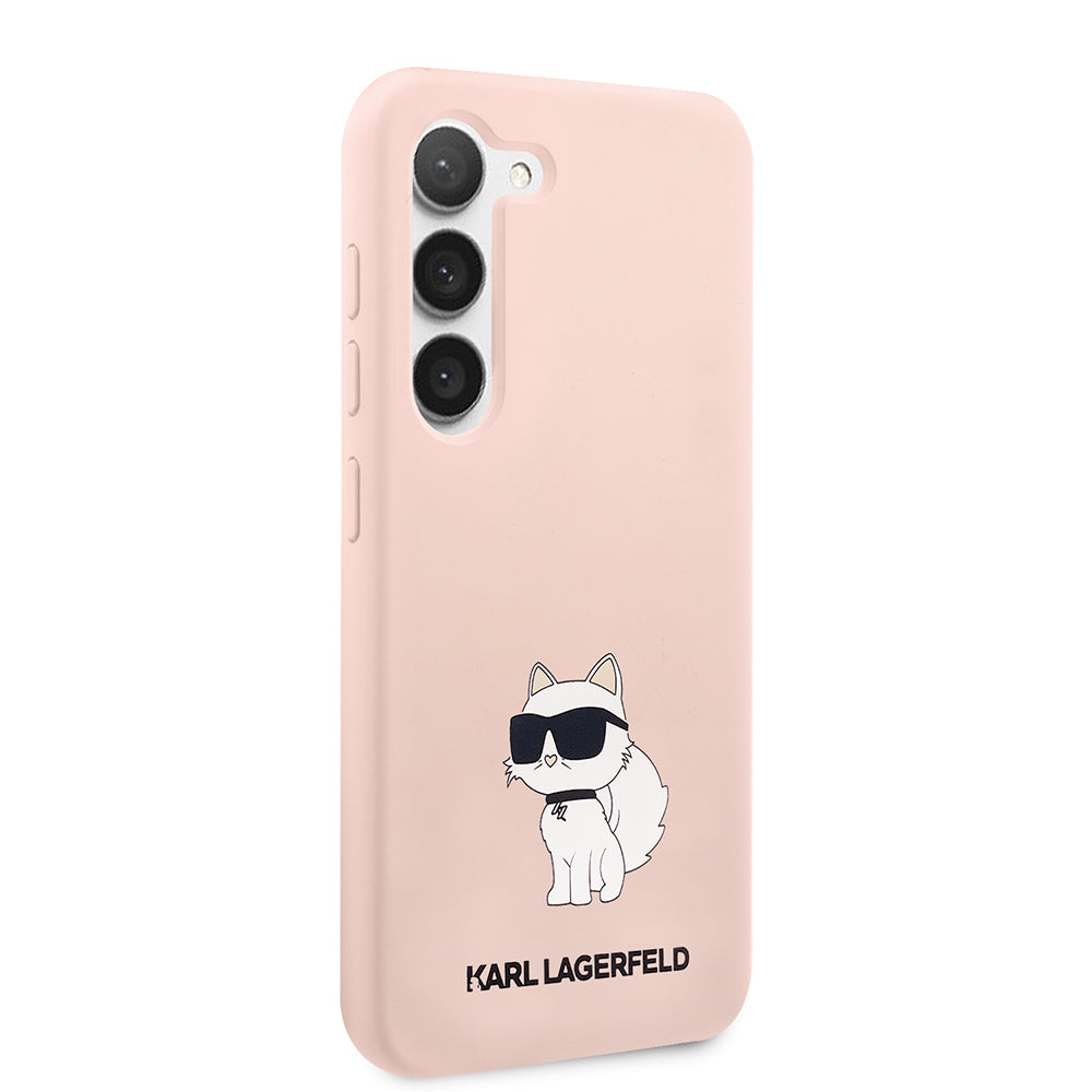 Kotelo Samsung Galaxy S23 S911:lle, Karl Lagerfeld, Silicone Choupette, Pinkki
