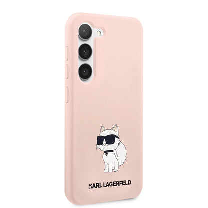 Kotelo Samsung Galaxy S23 S911:lle, Karl Lagerfeld, Silicone Choupette, Pinkki