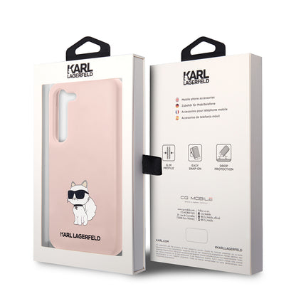 Kotelo Samsung Galaxy S23 S911:lle, Karl Lagerfeld, Silicone Choupette, Pinkki