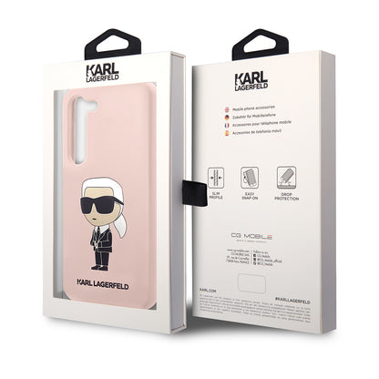 Case for Samsung Galaxy S23 S911, Karl Lagerfeld, Ikonik Karl Silicone, Pink