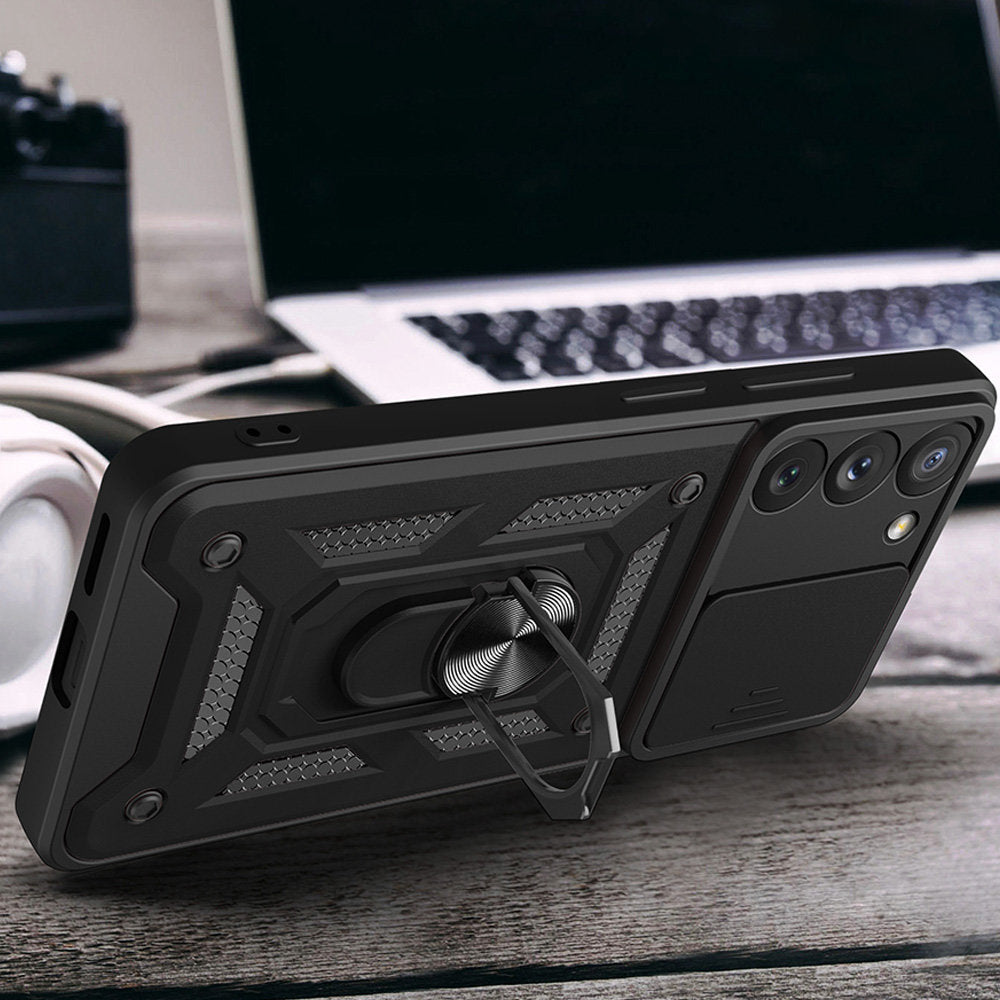 Kuori Samsung Galaxy S23 S911:lle, Techsuit, CamShield, Musta