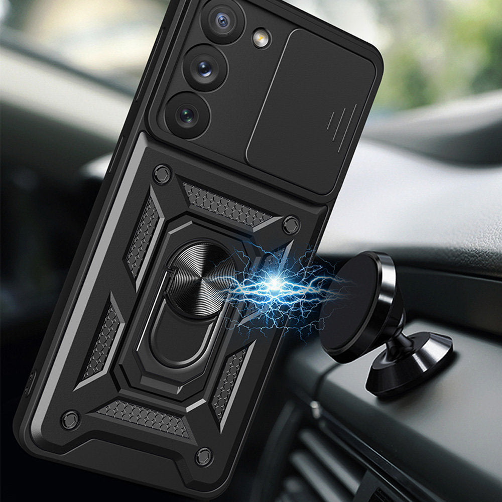 Kuori Samsung Galaxy S23 S911:lle, Techsuit, CamShield, Musta
