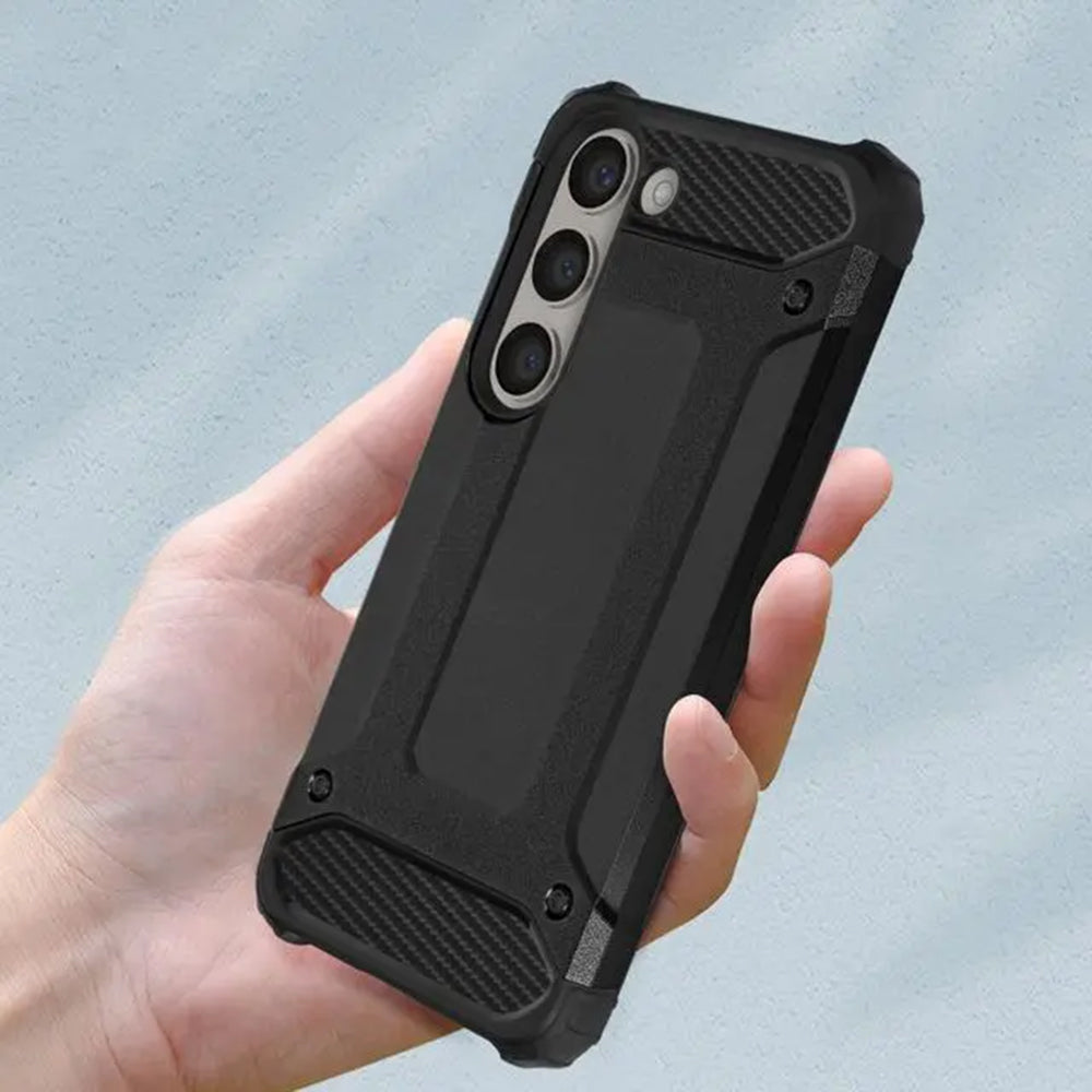 Kuori Samsung Galaxy S23 S911:lle, Techsuit, Hybrid Armor, Musta