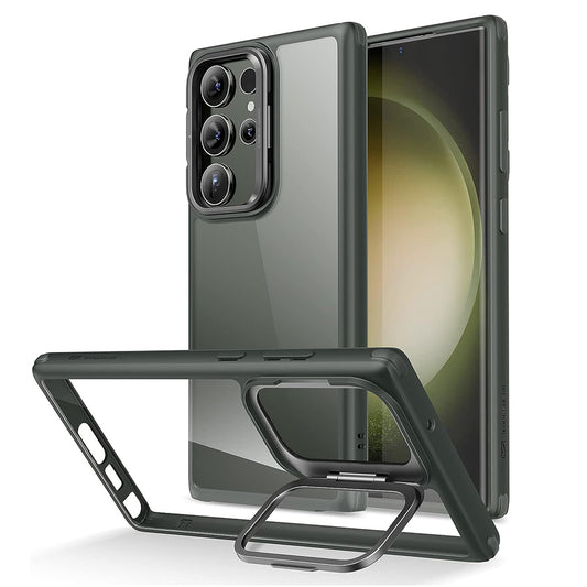 Suojakotelo Samsung Galaxy S23 Ultra S918:lle, ESR, Classic Kickstand, Läpinäkyvä Vihreä