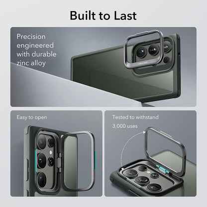 Suojakotelo Samsung Galaxy S23 Ultra S918:lle, ESR, Classic Kickstand, Läpinäkyvä Vihreä