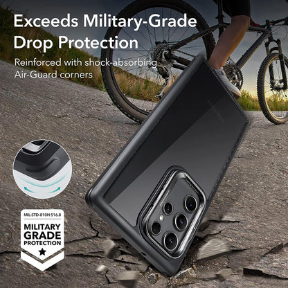 Kotelo Samsung Galaxy S23 Ultra S918:lle, ESR, Shock Armor Kickstand, Läpinäkyvä Musta