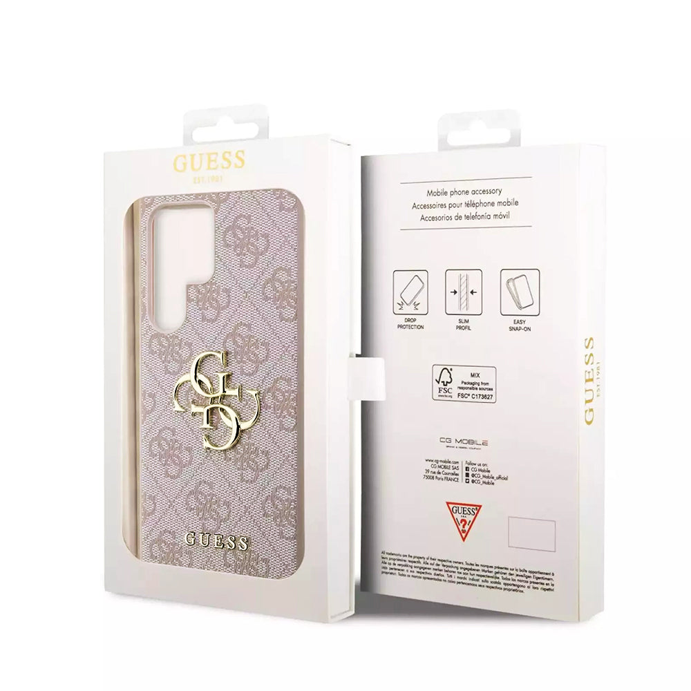 Suojakotelo Samsung Galaxy S23 Ultra S918:lle, Guess, 4G Big Logo, Pinkki