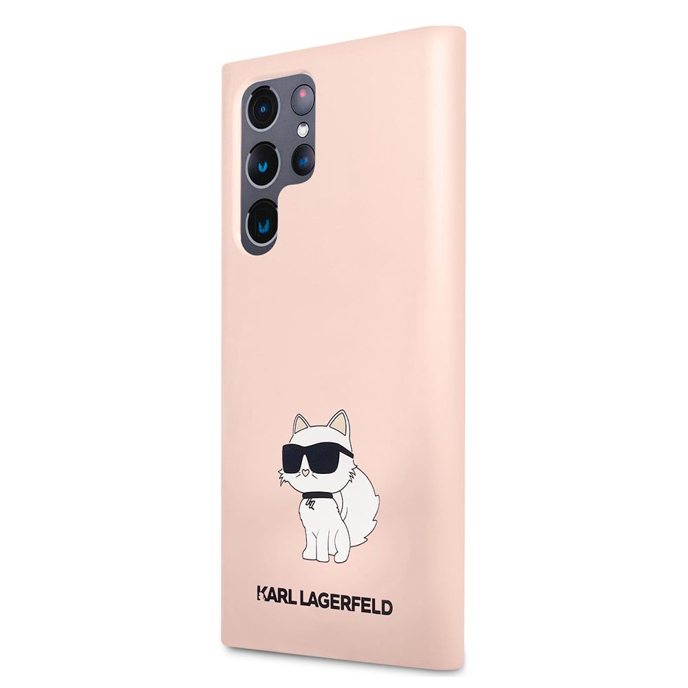 Suojakotelo Samsung Galaxy S23 Ultra S918:lle, Karl Lagerfeld, Silicone Choupette, Pinkki