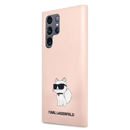 Suojakotelo Samsung Galaxy S23 Ultra S918:lle, Karl Lagerfeld, Silicone Choupette, Pinkki