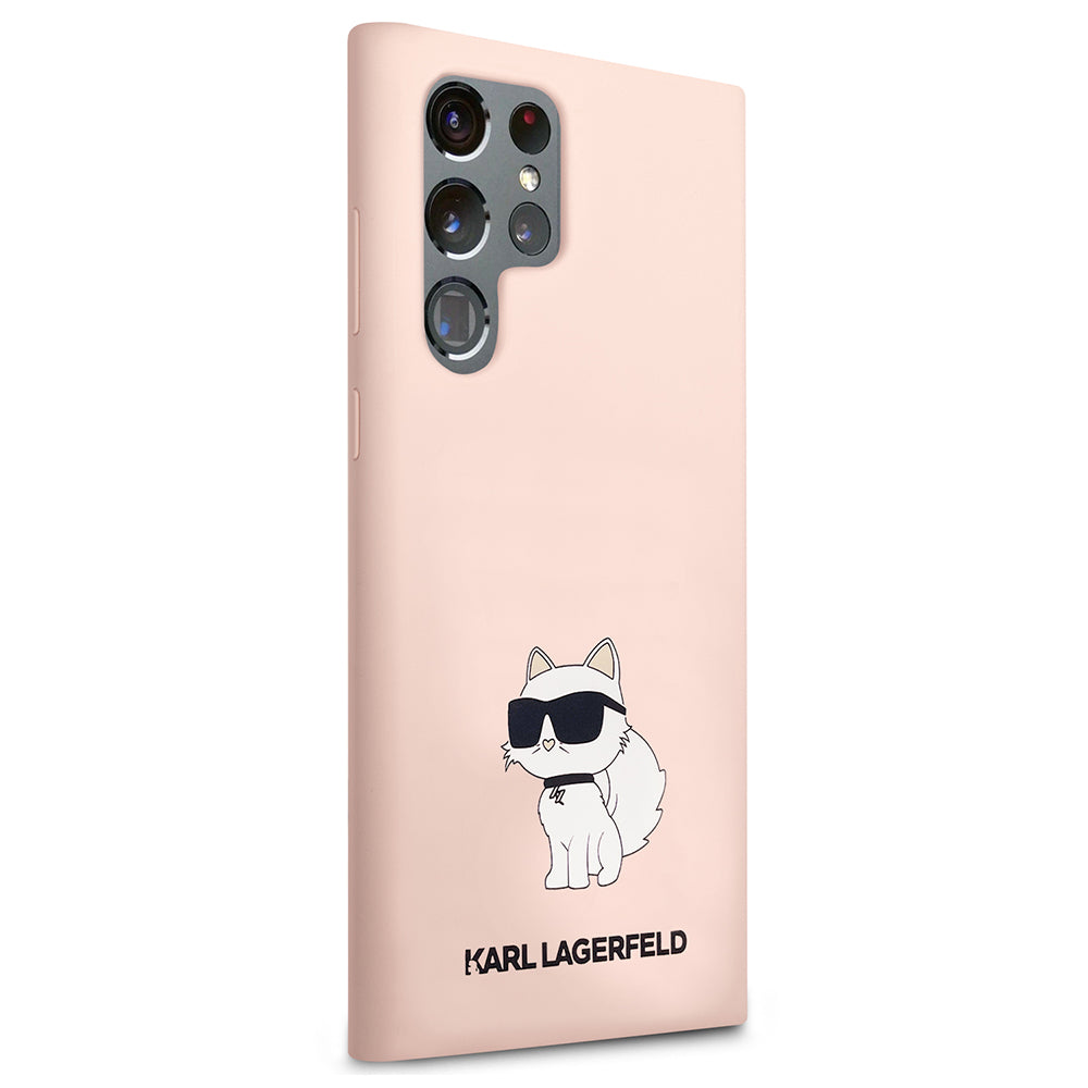 Suojakotelo Samsung Galaxy S23 Ultra S918:lle, Karl Lagerfeld, Silicone Choupette, Pinkki
