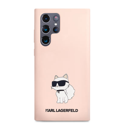 Suojakotelo Samsung Galaxy S23 Ultra S918:lle, Karl Lagerfeld, Silicone Choupette, Pinkki