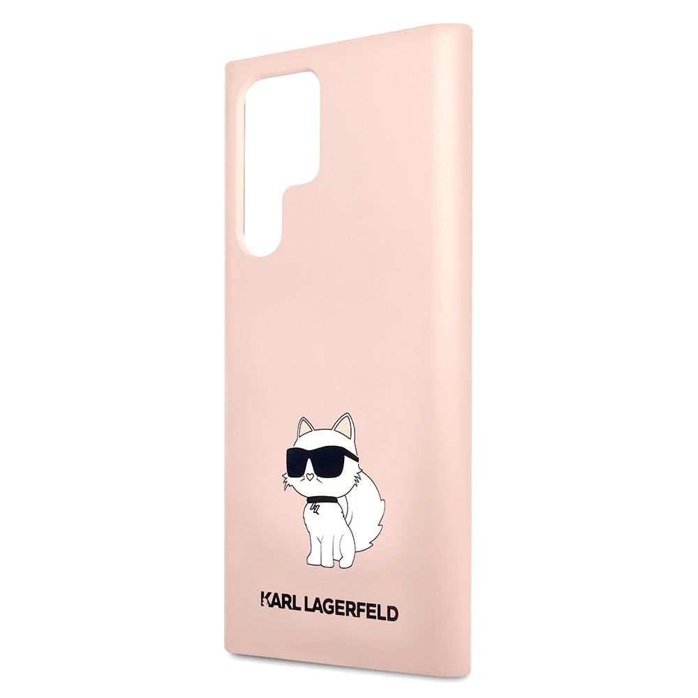 Suojakotelo Samsung Galaxy S23 Ultra S918:lle, Karl Lagerfeld, Silicone Choupette, Pinkki
