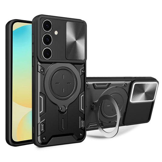 Kuori Samsung Galaxy S24 FE S721:lle, Techsuit, CamGuard Pro, Musta