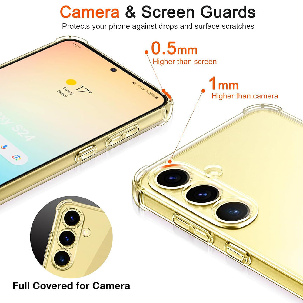 Kuori Samsung Galaxy S24 FE S721:lle, Techsuit, Iskunkestävä Kirkas, Läpinäkyvä