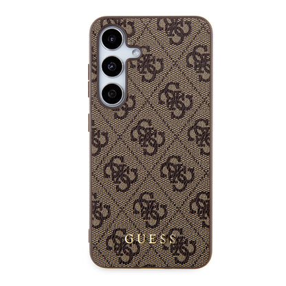Kotelo Samsung Galaxy S24+ S926:lle, Guess, 4G Metal Gold Logo, Ruskea