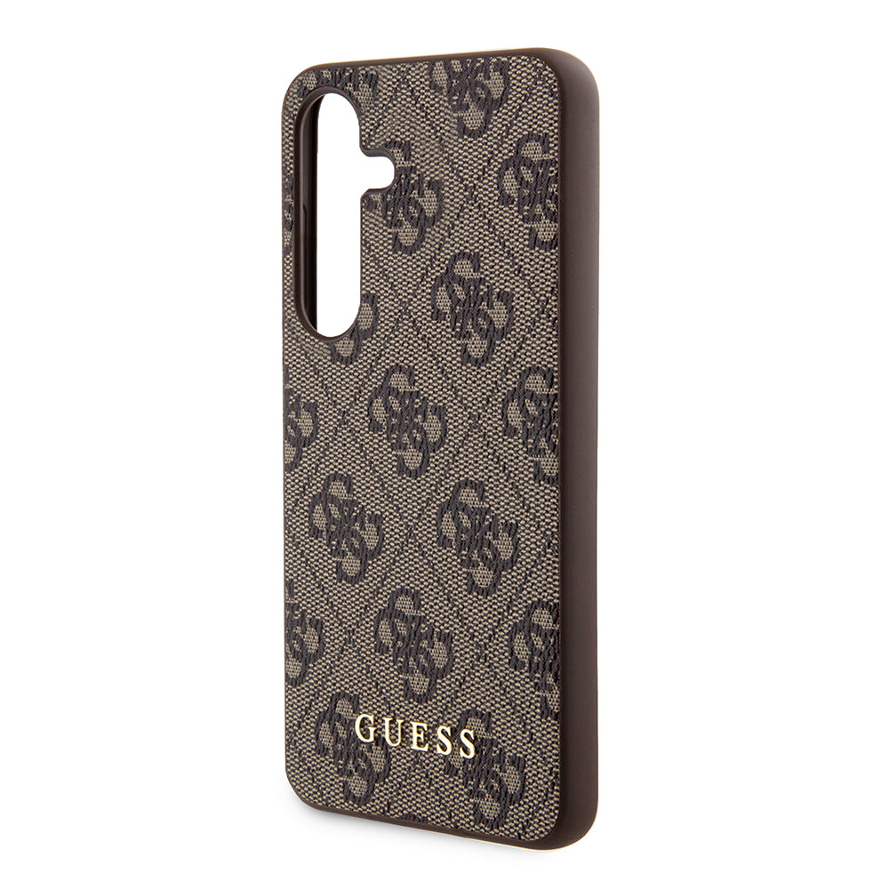 Kotelo Samsung Galaxy S24+ S926:lle, Guess, 4G Metal Gold Logo, Ruskea