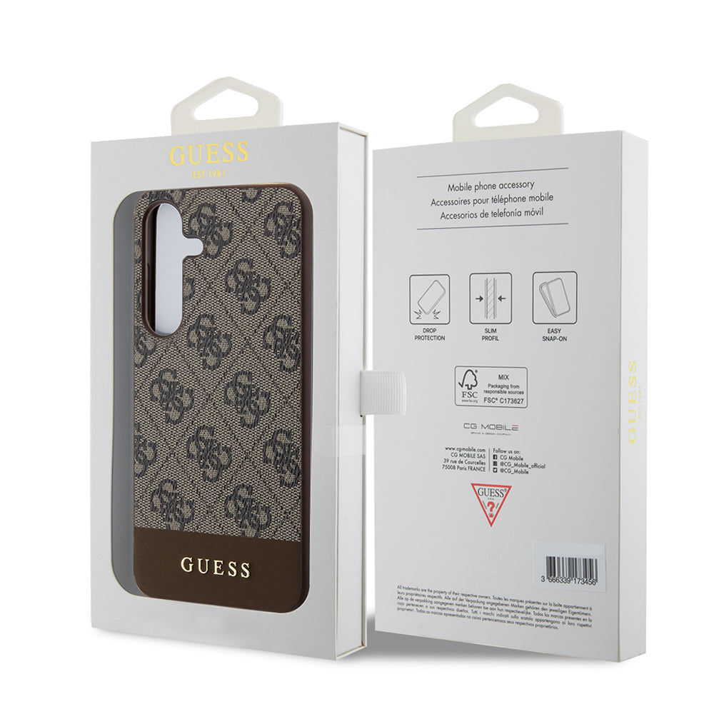 Suojakotelo Samsung Galaxy S24+ S926, Guess, 4G Stripe, Ruskea