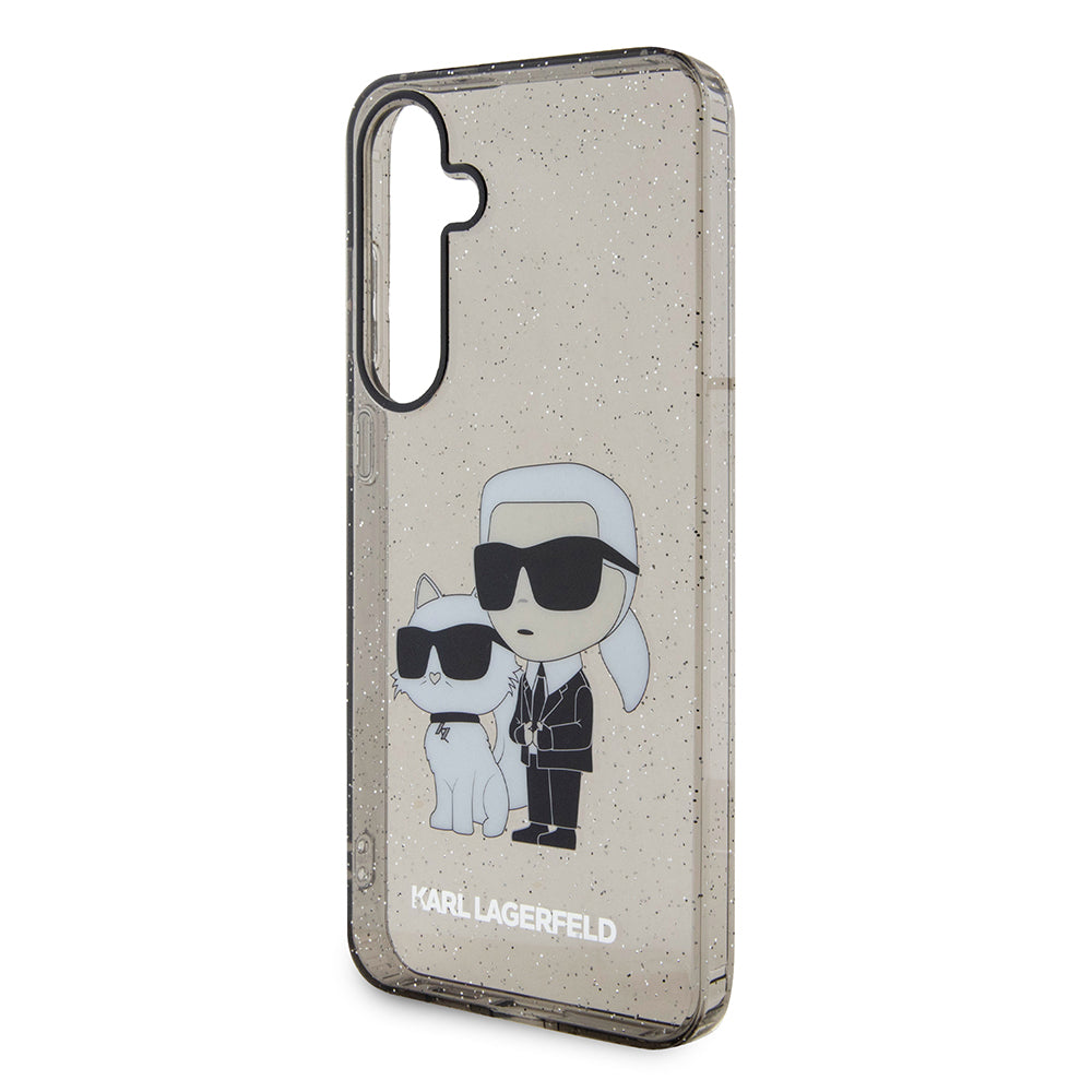Kotelo Samsung Galaxy S24+ S926:lle, Karl Lagerfeld, Glitter Karl & Choupette, Sininen