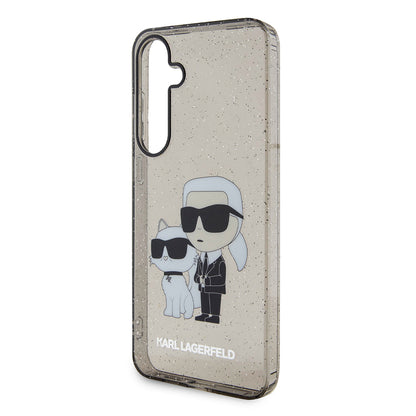Kotelo Samsung Galaxy S24+ S926:lle, Karl Lagerfeld, Glitter Karl & Choupette, Sininen