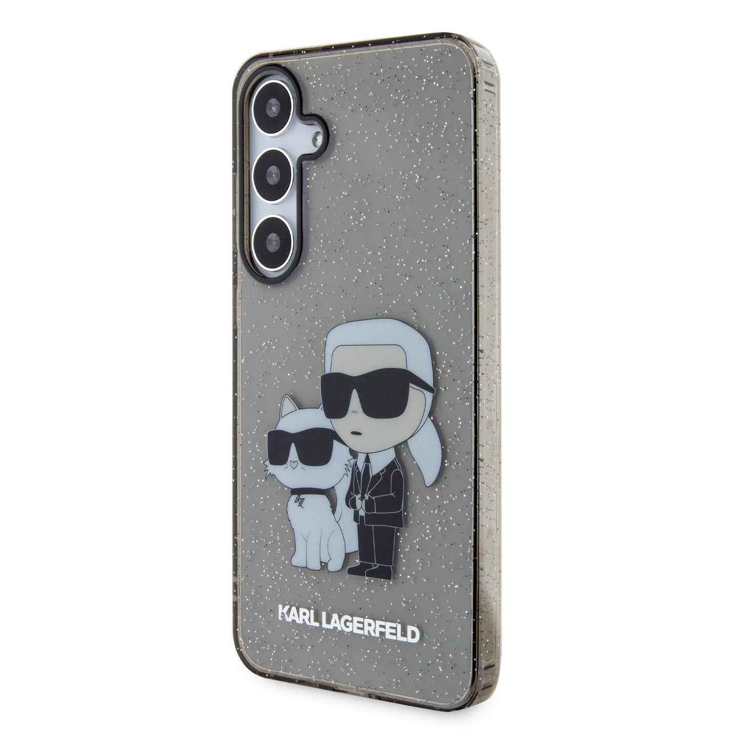 Kotelo Samsung Galaxy S24+ S926:lle, Karl Lagerfeld, Glitter Karl & Choupette, Sininen
