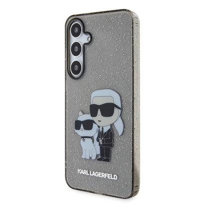 Kotelo Samsung Galaxy S24+ S926:lle, Karl Lagerfeld, Glitter Karl & Choupette, Sininen