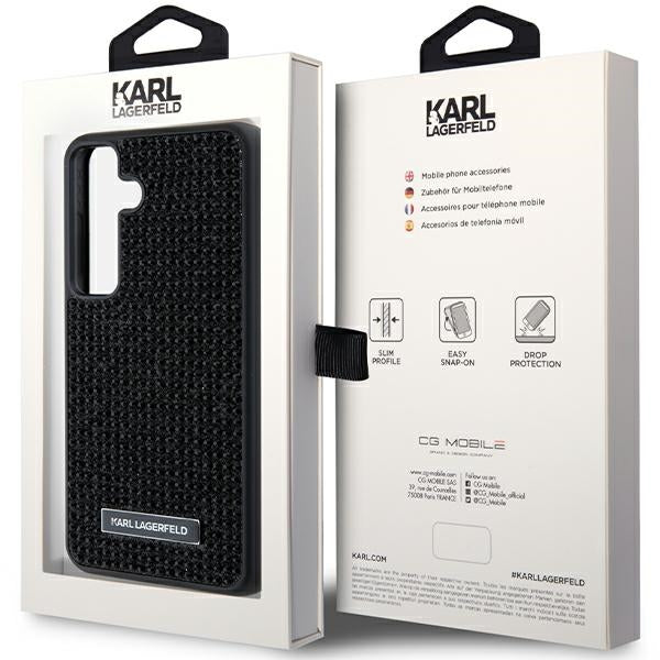 Kotelo Samsung Galaxy S24+ S926:lle, Karl Lagerfeld, Rhinestone Metal Plate, Musta