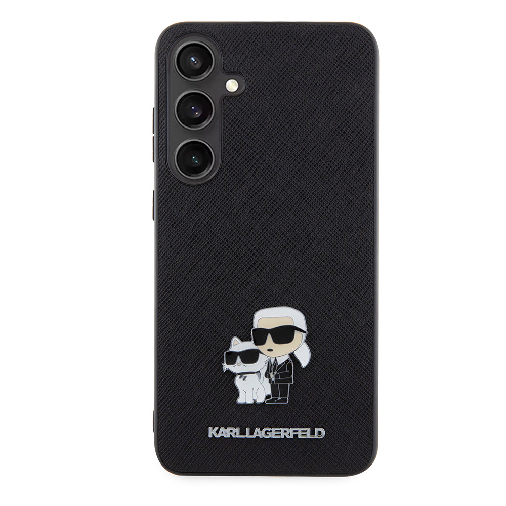 Suojakotelo Samsung Galaxy S24+ S926:lle, Karl Lagerfeld, Saffiano Karl & Choupette Metal, Musta