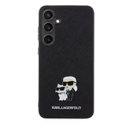 Suojakotelo Samsung Galaxy S24+ S926:lle, Karl Lagerfeld, Saffiano Karl & Choupette Metal, Musta