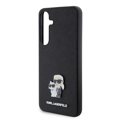 Suojakotelo Samsung Galaxy S24+ S926:lle, Karl Lagerfeld, Saffiano Karl & Choupette Metal, Musta