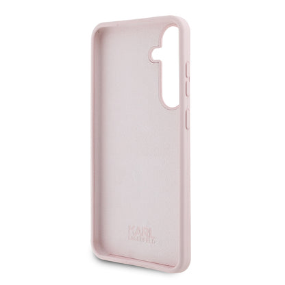 Suojakotelo Samsung Galaxy S24+ S926:lle, Karl Lagerfeld, Silicone Choupette Metal, Pinkki