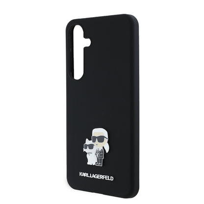 Kotelo Samsung Galaxy S24+ S926:lle, Karl Lagerfeld, Silicone Karl & Choupette Metal, Musta