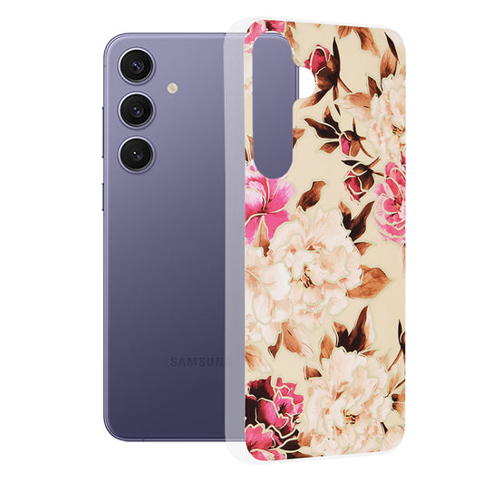 Kuori Samsung Galaxy S24+ S926:lle, Techsuit, Marble, Beige