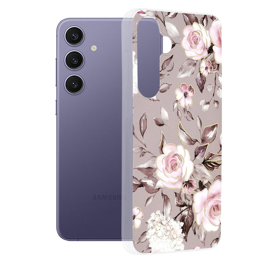 Kuori Samsung Galaxy S24+ S926:lle, Techsuit, Marble, Harmaa