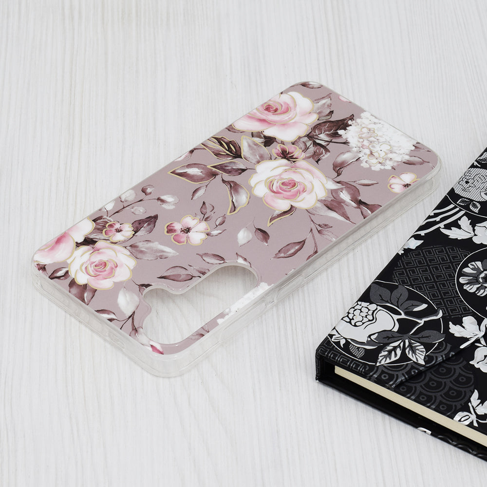 Kuori Samsung Galaxy S24+ S926:lle, Techsuit, Marble, Harmaa