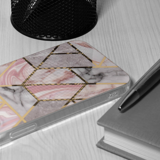 Kuori Samsung Galaxy S24+ S926:lle, Techsuit, Marble, Vaaleanpunainen