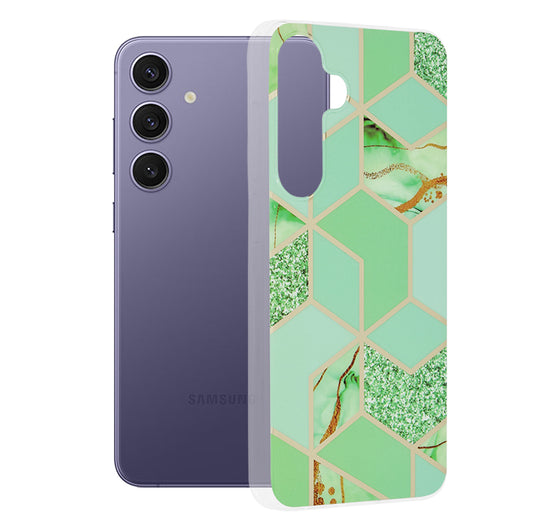 Kuori Samsung Galaxy S24+ S926:lle, Techsuit, Marble, Vihreä