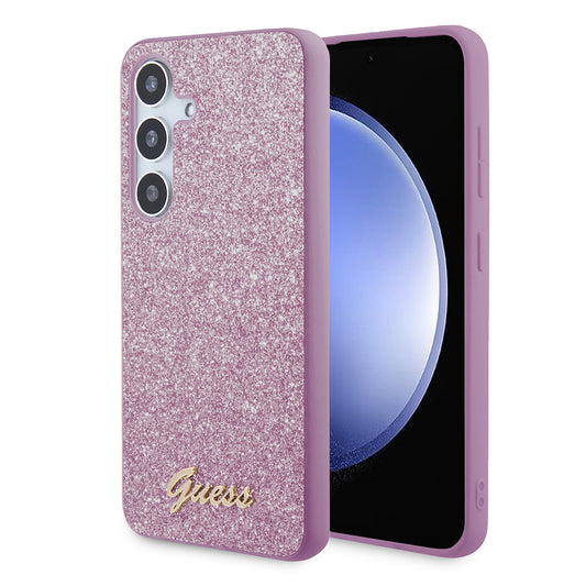 Kotelo Samsung Galaxy S24 S921:lle, Guess, Glitter Script, Violetti